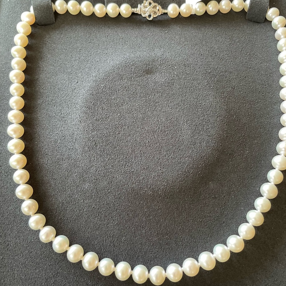 New Vera Wang Love Collection Cultured Freshwater Pearl Diamond Strand Necklace